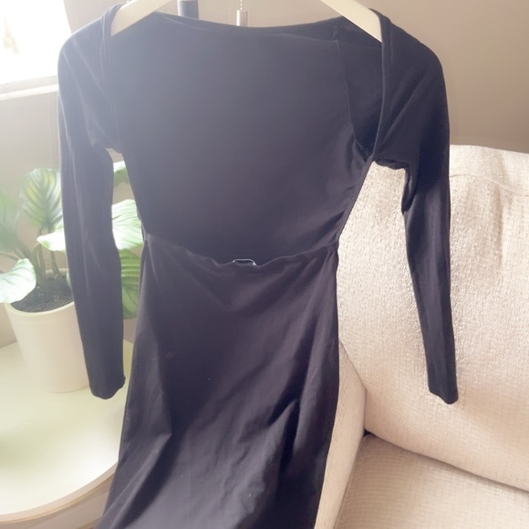 Princess Polly Elegant Black Long Sleeve Dress backless - Picture 6 of 7